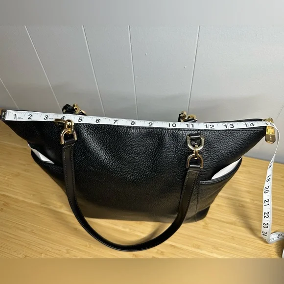 MICHAEL Michael Kors Black and White Leather Tote - Picture 11 of 12